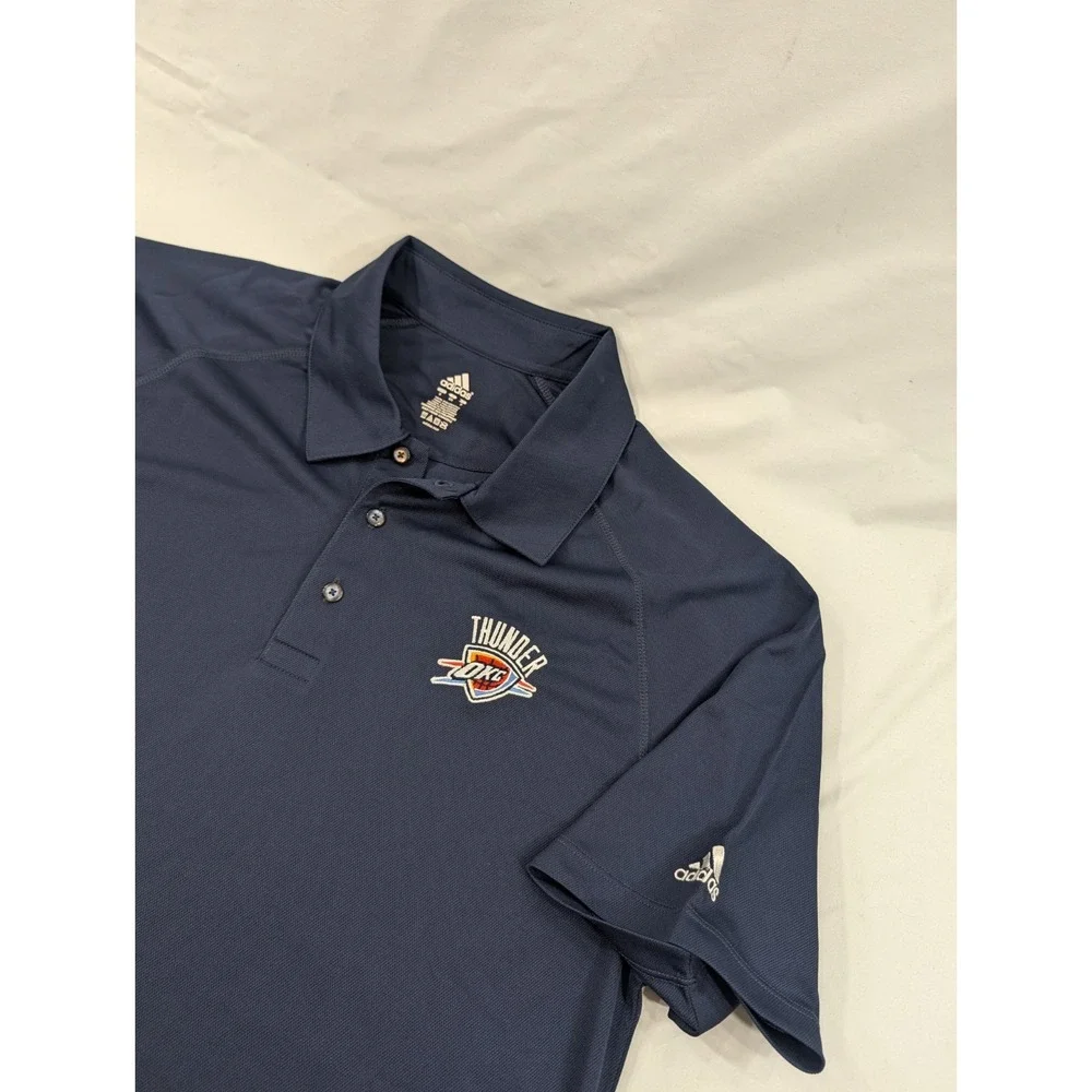 Adidas Oklahoma City Thunder Polo Shirt Small Performance‎ Knit NBA Excellent